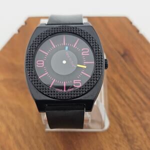 Nine To Five Men's Black Out Watch Sporty Analog Futuristic Streetwear Edgy